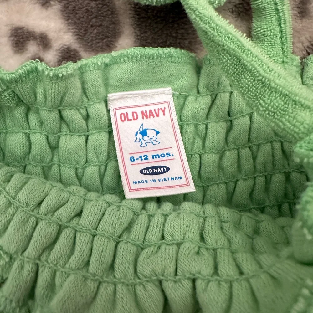 2006 Old Navy Terrycloth Swim Coverup Dress in Green Size 6-12 months